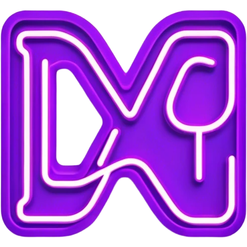 Violet neon sign with the word Лу emoji