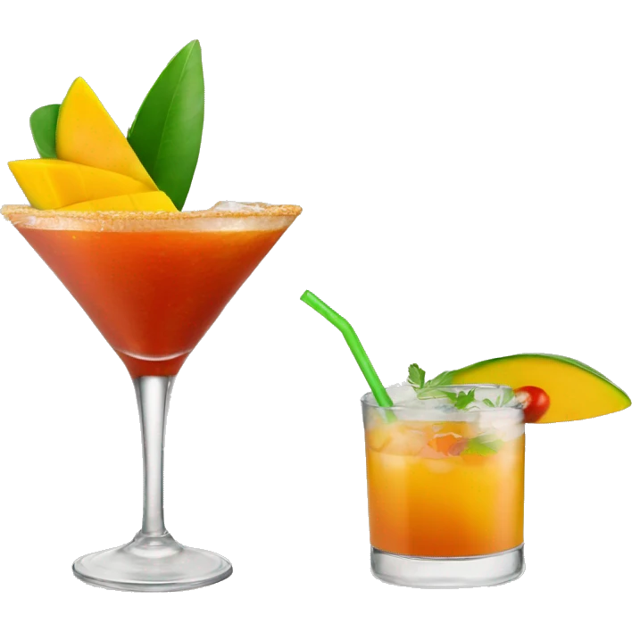 a mango cocktail with tajin on the rim  emoji