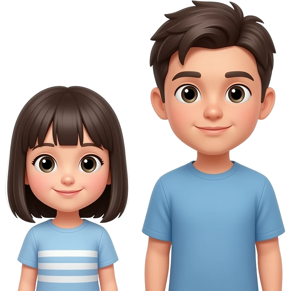 Can you short height girl with straight hair and a long height boy comparing to the girls height emoji