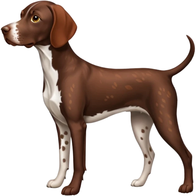 reddish brown german short haired pointer spotted  emoji