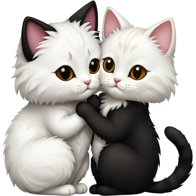 Black cat kissing a white cat  emoji