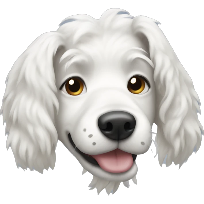 white dog woth pigtail hair emoji