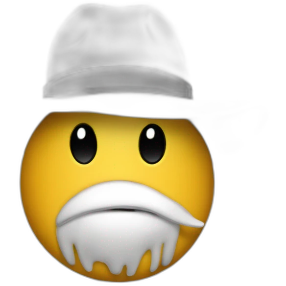 Caca blanc avec un chapeau emoji