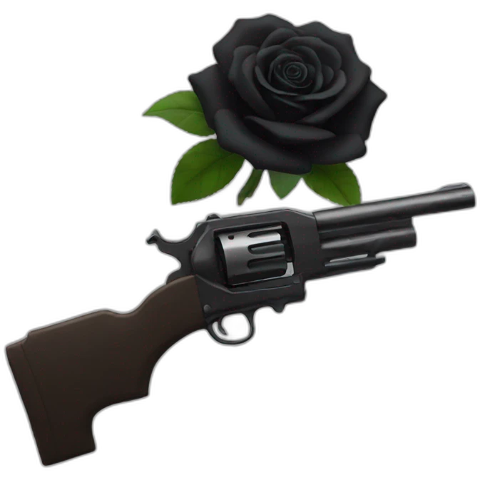 black rose and gun emoji