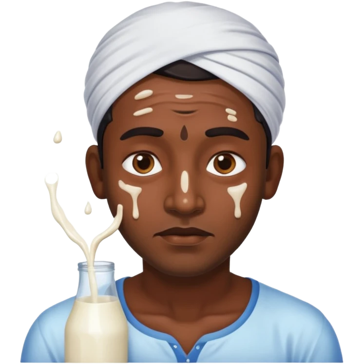 Milk spilled all over indian mans face emoji