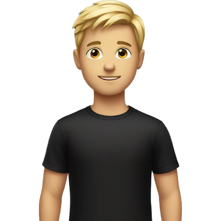 confident boy in black shirt emoji
