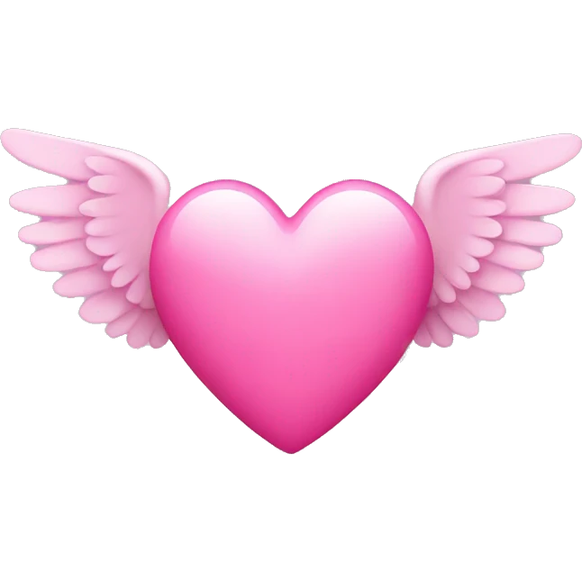 Pink heart with wings emoji