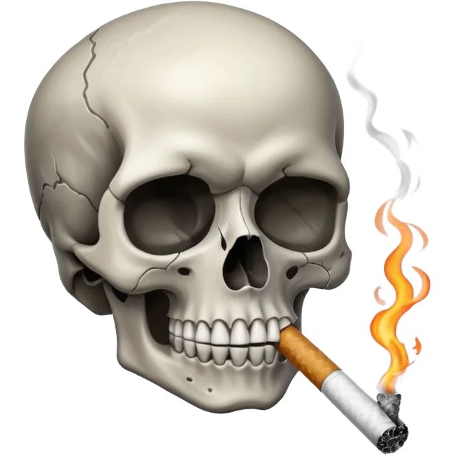 Skull smoking emoji