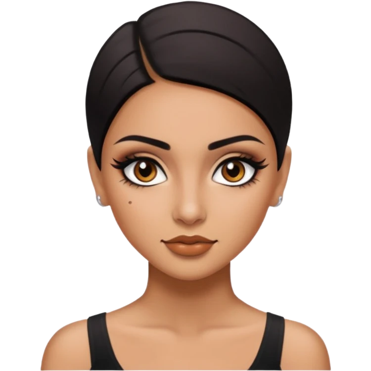 latina, baddie,pretty, brown eyes, makeup, black eyeliner, shaved half  hair emoji