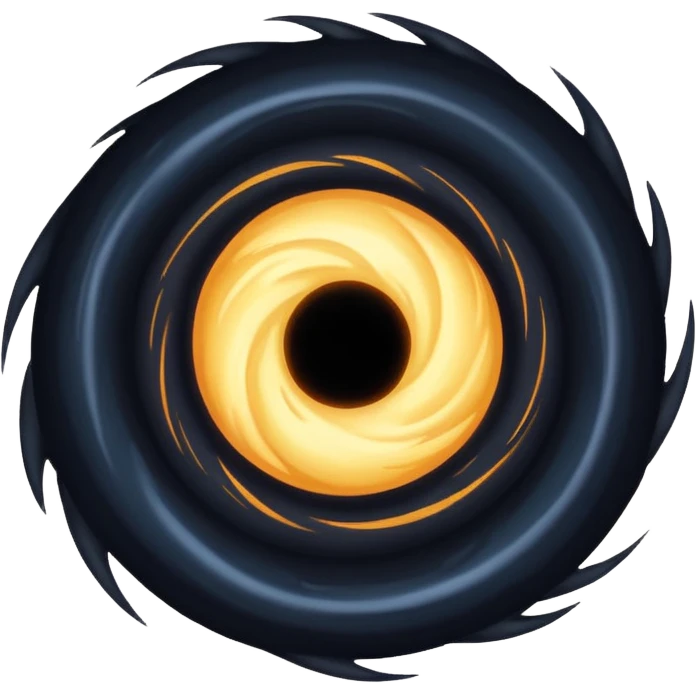black hole, swirling darkness, stylized emoji