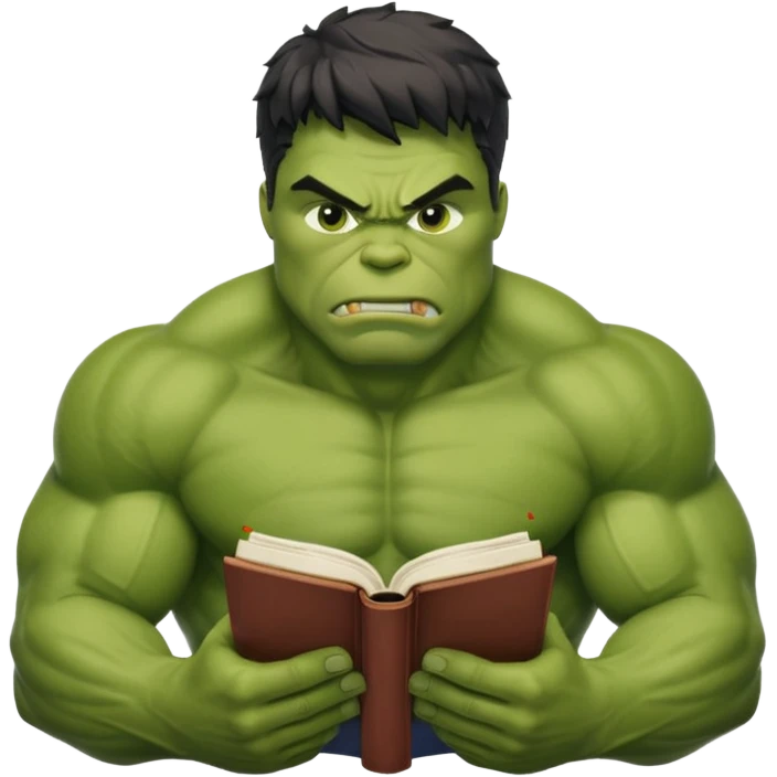 read book with hulk emoji