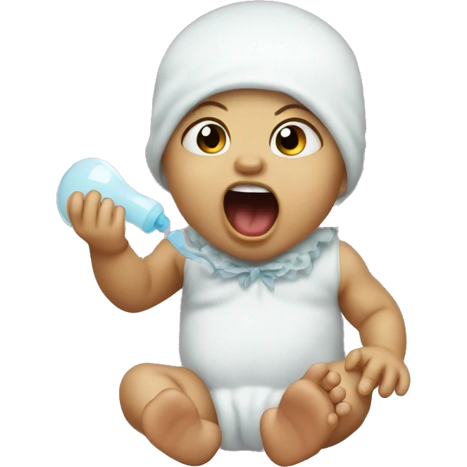 baby screaming with pacifier in hand emoji