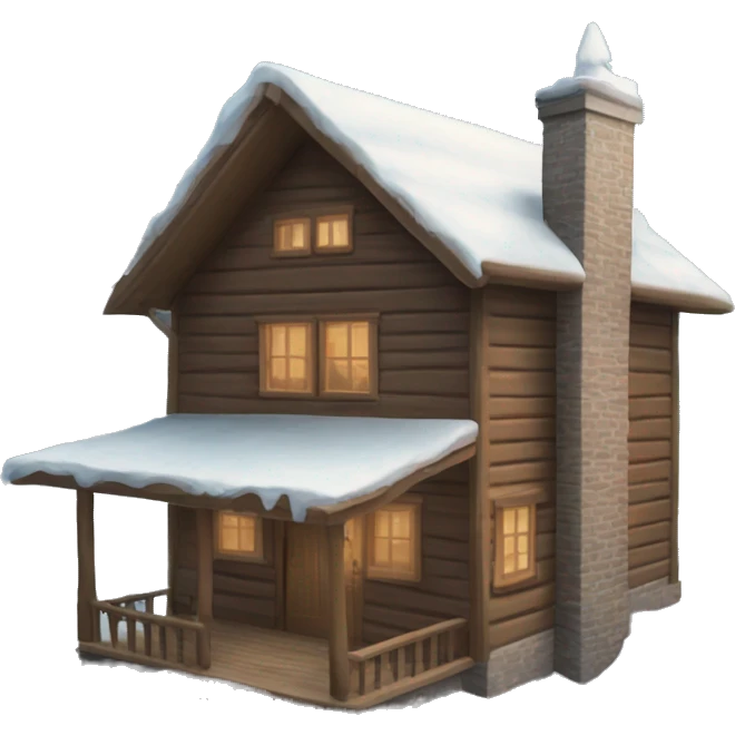 Winter cabin house emoji