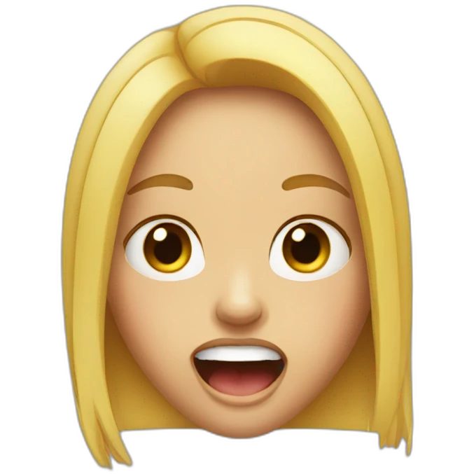 a girl with open mouth emoji