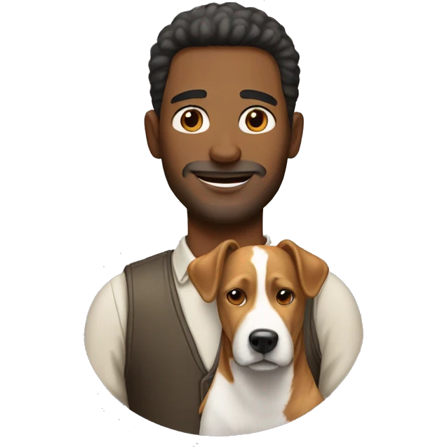 man and dog toghether emoji