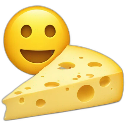 Smiley face eating cheese emoji