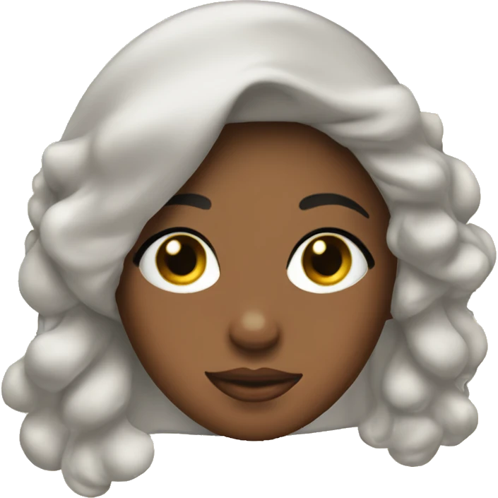 Girl with bonnet in hair with gel eye masks emoji