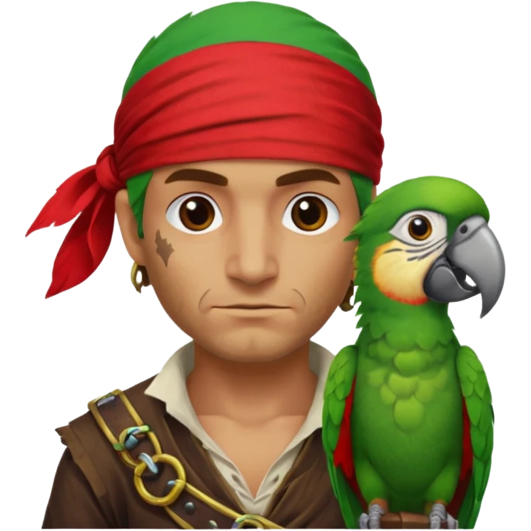 pirate and parrot emoji
