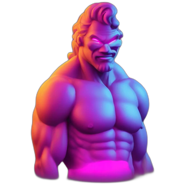 Juicy booty neon sign style man emoji