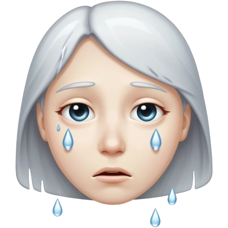 serious silver moon crying emoji