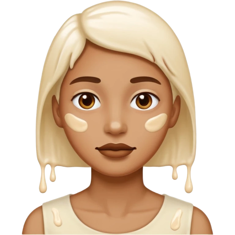 a smiley face with cream all over the face emoji