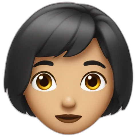 small eyes, a bob hairstyle emoji