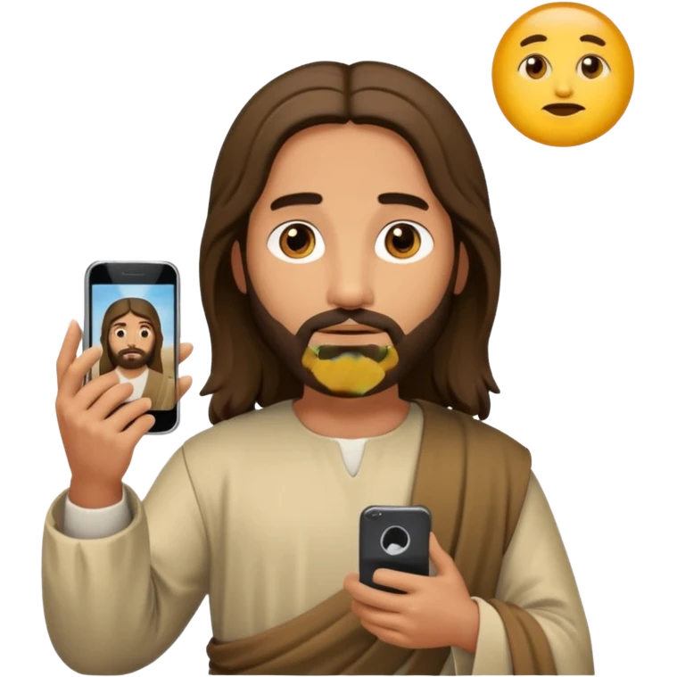Jésus sur son téléphonesur son téléphone en train de le regarder emoji