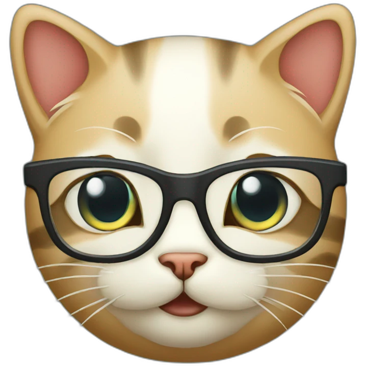 kitty cat doctor glasses emoji
