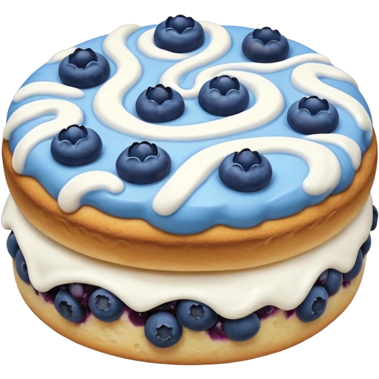 blueberry biscuit with white icing swirls on top emoji