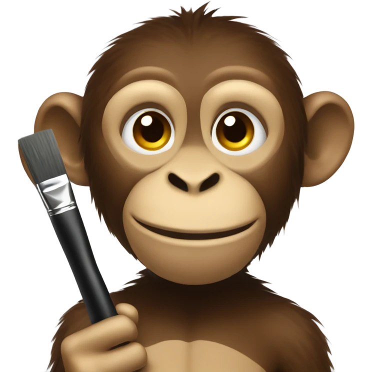 Monkey holding paintbrush  emoji