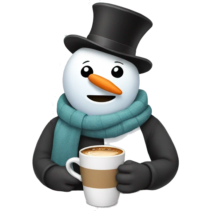 Snowman drinking coffee  emoji