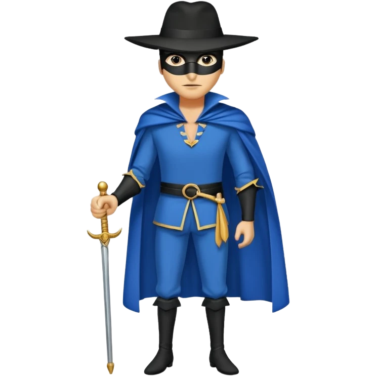 Zorro animal  quítale la máscara y pon en cuerpo completo alto y flaco con ropa azul  emoji