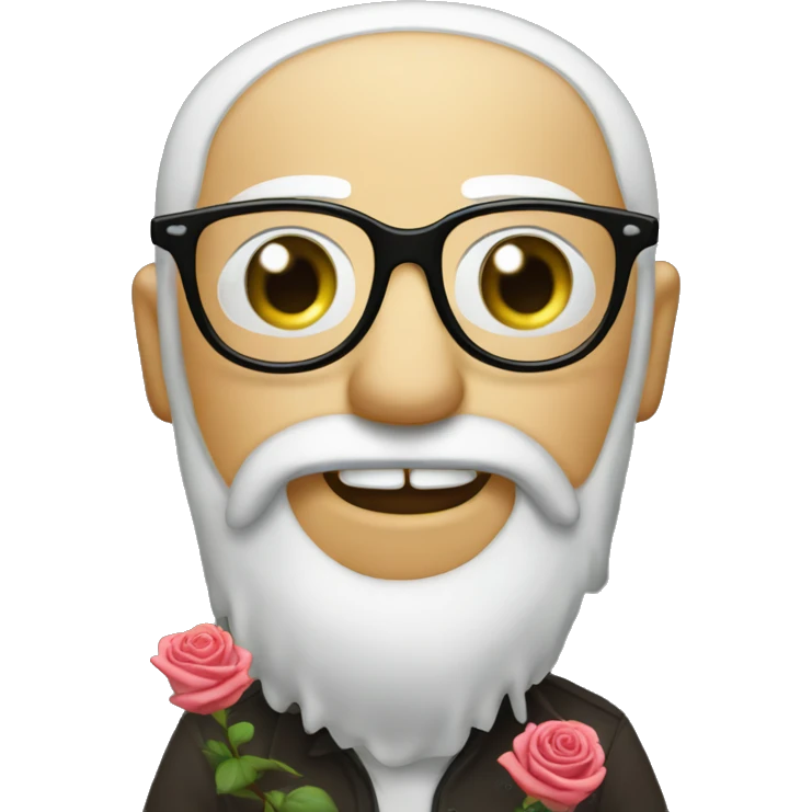 Glasses woth rose and drooling emoji