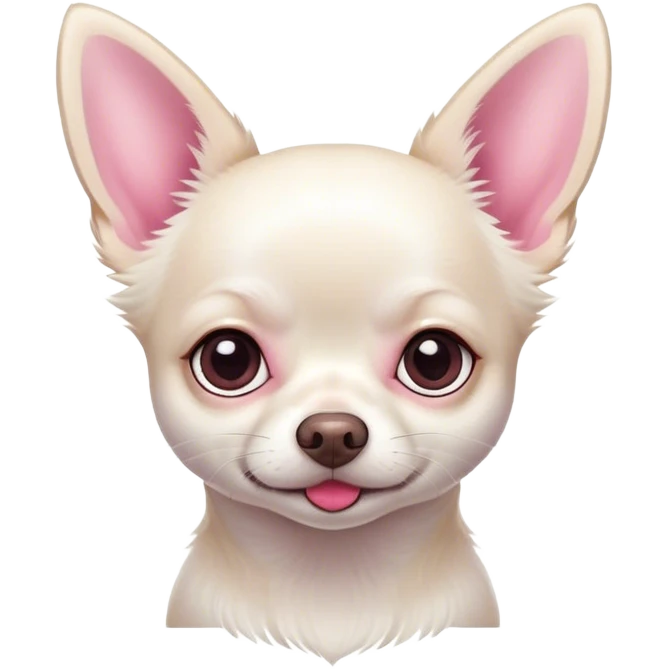 White Chihuahua with pink nose emoji