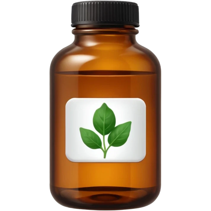 brown glass bottle of supplements with white label, black thin title K2 and small spinach emoji emoji