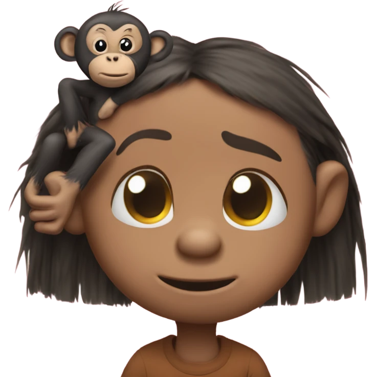 Monkey picking bugs out of pigpen’s hair from Charlie Brown emoji