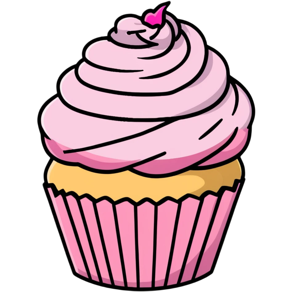 cupcake with pink icing emoji