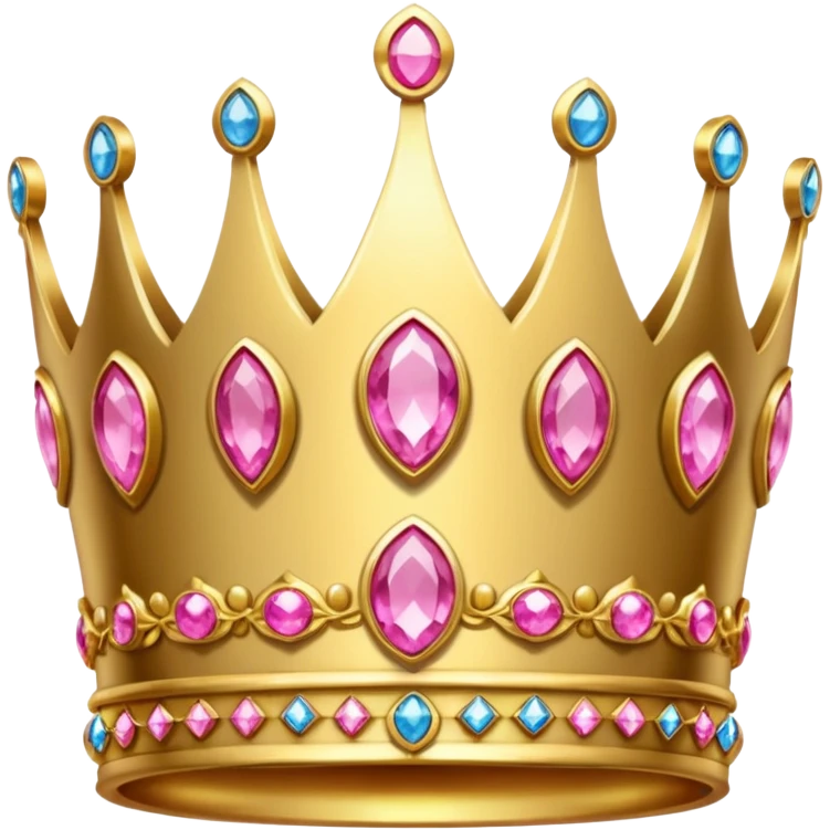 lower crown golden with pink gems emoji