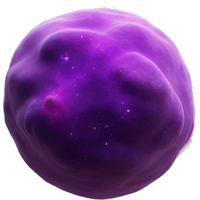 purple 3D highly detailed realistic nebula in cosmic outer space, depth of field, png cutout emoji