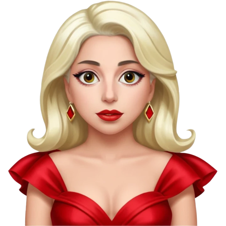lady gaga with red dress emoji