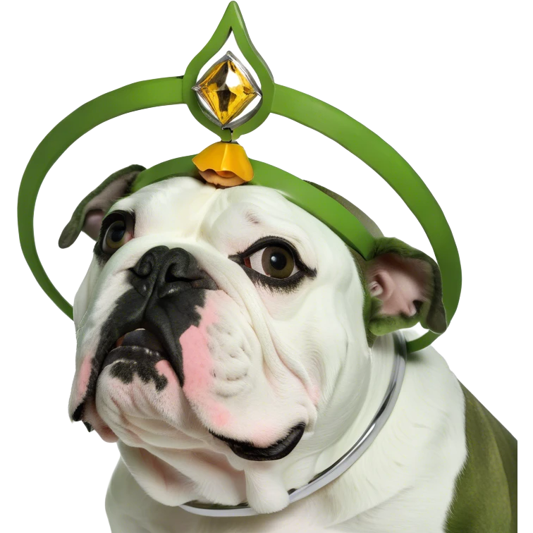 Bulldog with a halo  emoji