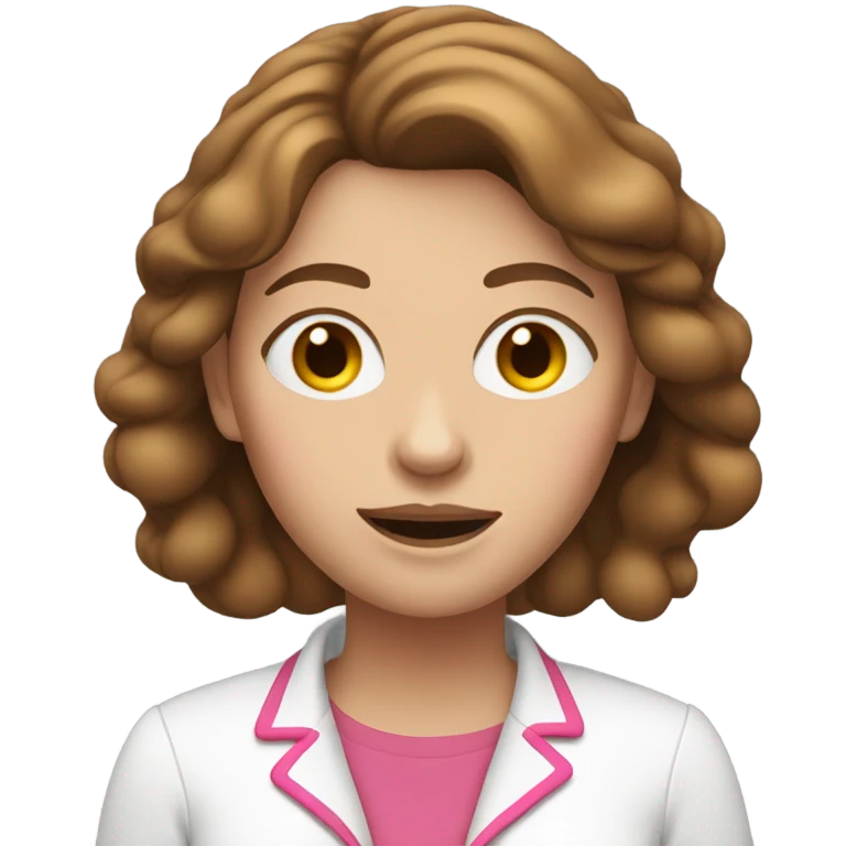 white woman with brown hair and pink pills  emoji