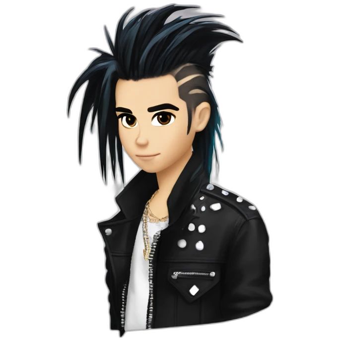 Bill Kaulitz skunk hair 2000s emoji
