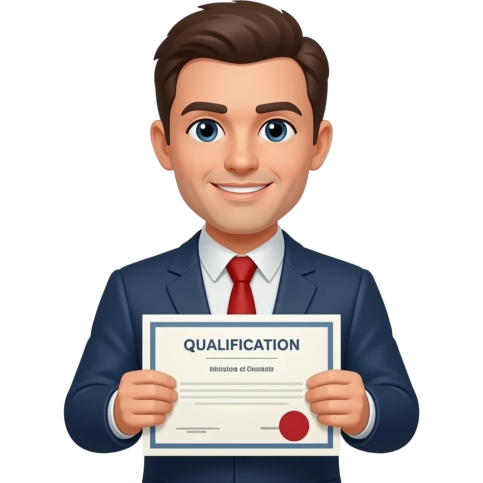 berufskraftfahrer mit qualifikation in der hand emoji