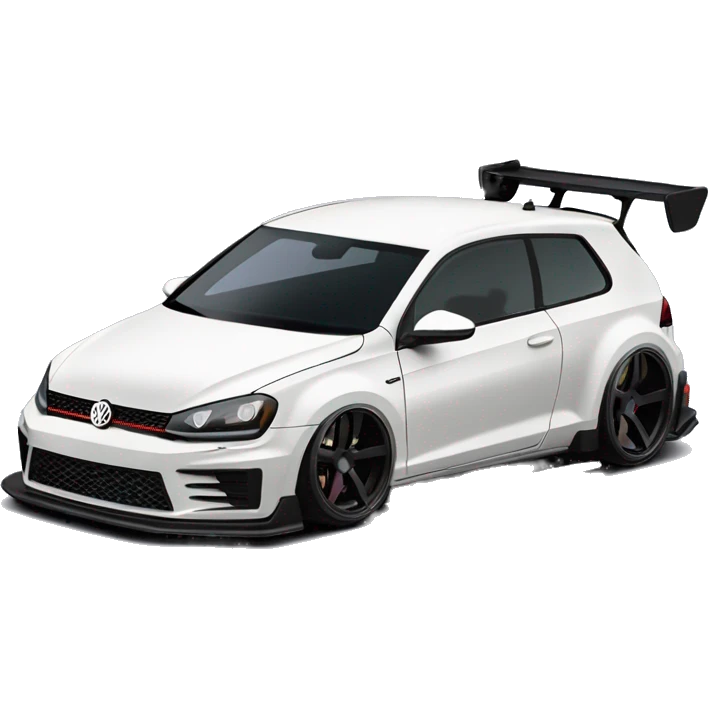 2016 VW GTI black with a rocket bunny wide-body body kit lowered on BBS wheels black emoji