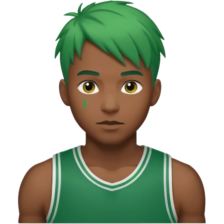 male, green haired, basketball player emoji