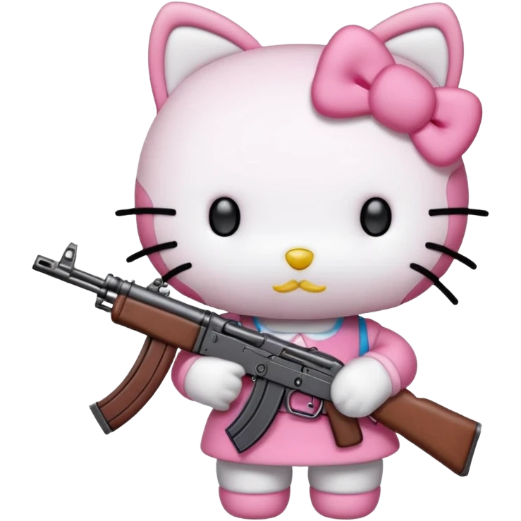  hello kitty with a ak47 emoji