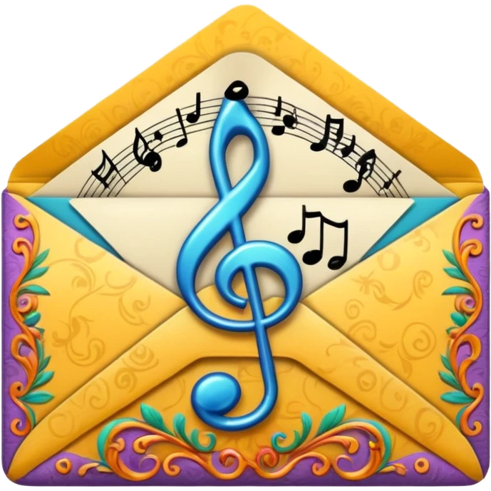 musical patterned envelope emoji