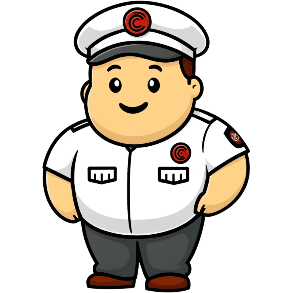 fat chipotle worker cartoon sticker emoji