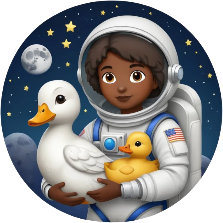 Эскимос дарящий уток на луне emoji